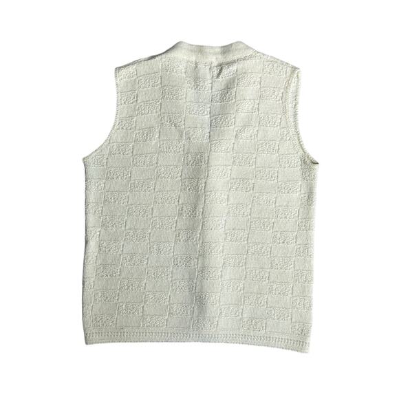 Vintage Miss Scotch English 60s Sleeveless Knit Cardigan Sweater Women's Medium - Picture 3 of 4